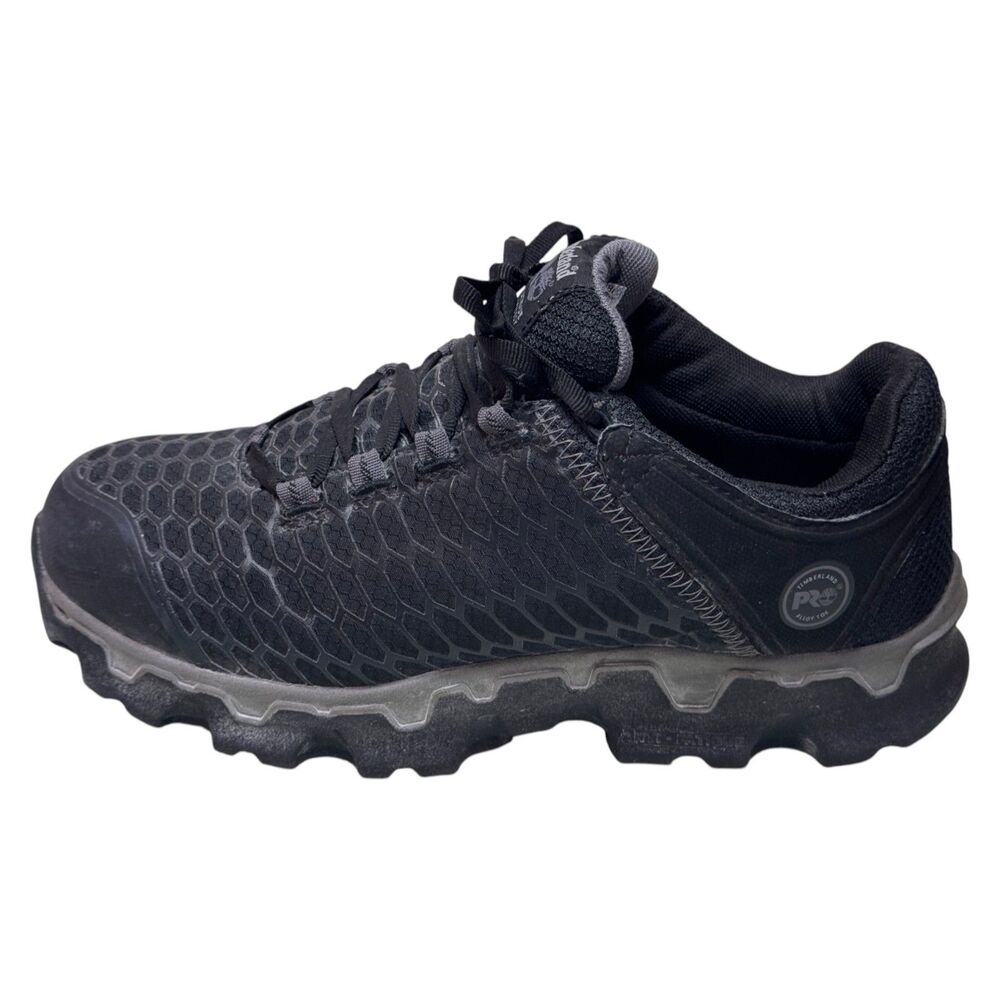 Timberland PRO A1B6U Powertrain Sport Mens 7.5M Alloy Toe Work Shoes Black
